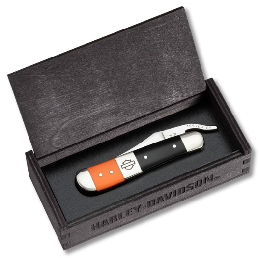 Harley Davidson Org & Blk Synthetic RussLock w/Wood Box 52245