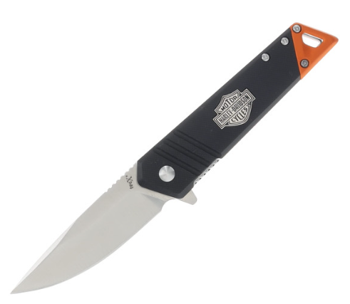 Harley Davidson TecX Blk & Org Anodized Flipper 52272
