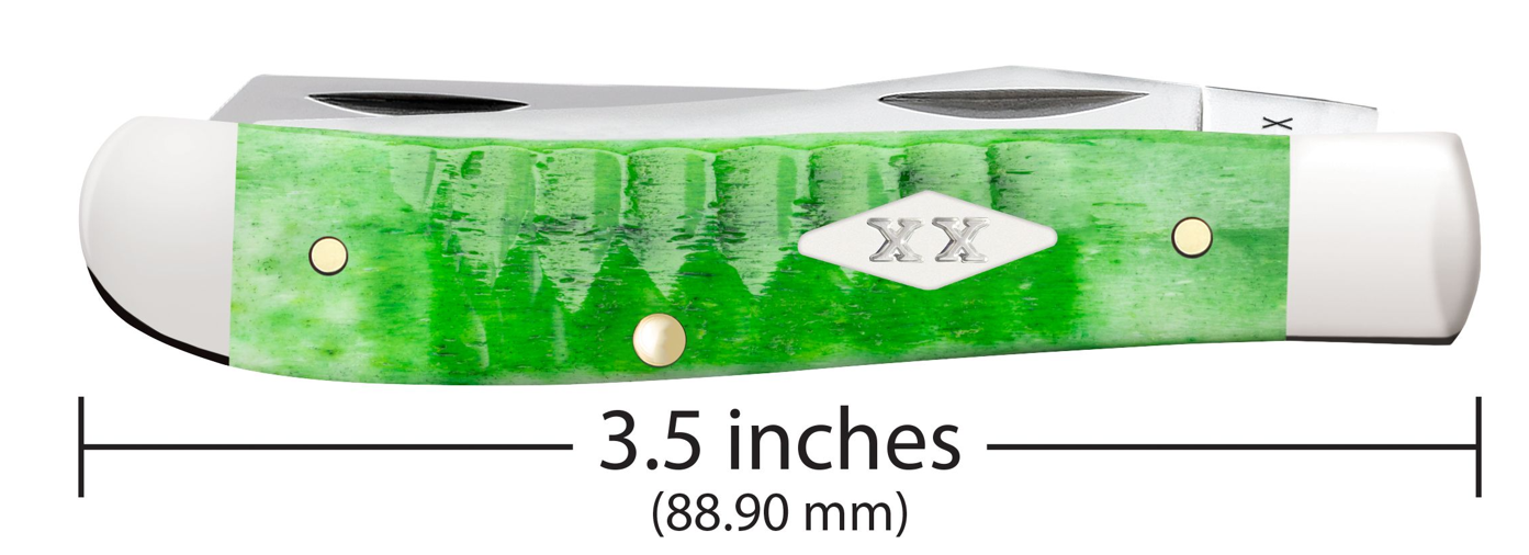 Case Knife Bright Green Bone Gator Jig Mini Trapper 11441
