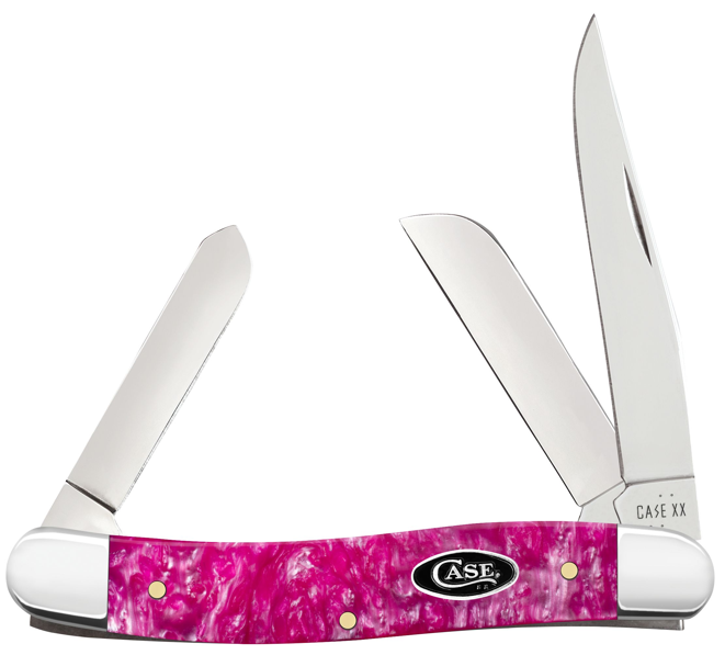 Case Knife Pink Crackle Kirinite Medium Stockman 16161