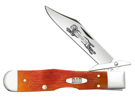 Case Knife Father's Day Barnboard Jig Tequila Sunrise Bone Cheetah Cub 13363