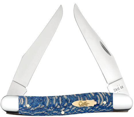 Case Knife Blue Sycamore Wood Smooth Muskrat 63737