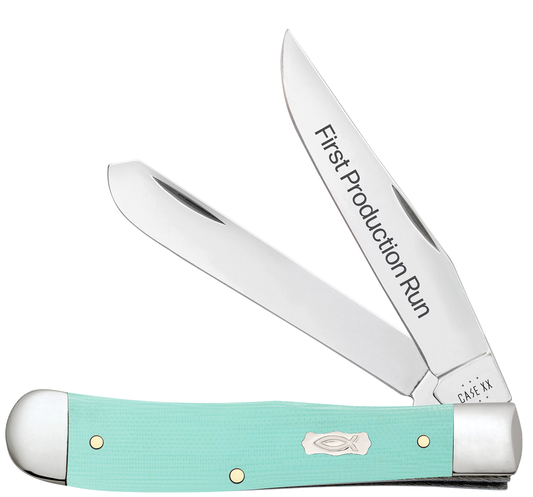 Case Knife Seafoam Green G10 Smooth Trapper 95810