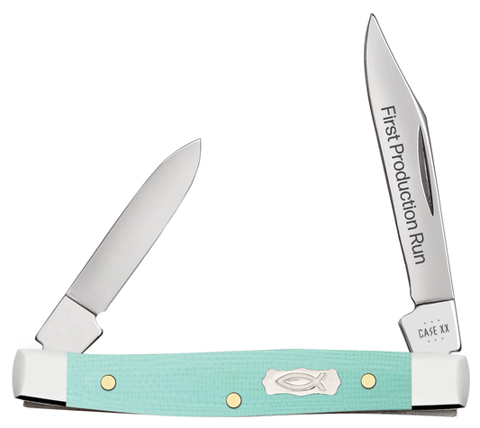Case Knife First Run Seafoam Green G10 Small Pen 95814
